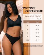 BAMBOO COOL Women's Thongs Seamless Moisture-Wicking Breathable Underwear High Stretchy Mid Waisted Panties Tagless 6 Pack - Image 7