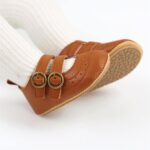 Neband Baby Girl Mary Jane Dress Shoes - Infant Newborn Flats Anti-Slip Soft PU Leather Party School Wedding Princess Baby Girl Shoes - Image 3