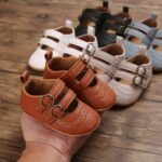 Neband Baby Girl Mary Jane Dress Shoes - Infant Newborn Flats Anti-Slip Soft PU Leather Party School Wedding Princess Baby Girl Shoes - Image 7