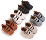 Neband Baby Girl Mary Jane Dress Shoes - Infant Newborn Flats Anti-Slip Soft PU Leather Party School Wedding Princess Baby Girl Shoes - Image 8