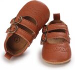 Neband Baby Girl Mary Jane Dress Shoes - Infant Newborn Flats Anti-Slip Soft PU Leather Party School Wedding Princess Baby Girl Shoes - Image 9