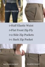 Men's 27" Inseam Hybrid Pants Stretch Golf Chino,Versatile Outdoor Hiking Travel Casual Dress Pants Straight Fit - Image 6