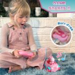 Nueplay Remote Control Car for Toddler Age 2 3 4 5, Electric RC Toys with Light & Music, Toddler Toys, Race Vehicles, Horse Figures Truck, Christmas Birthday Gift for Baby Girls, Pink - Image 3