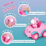 Nueplay Remote Control Car for Toddler Age 2 3 4 5, Electric RC Toys with Light & Music, Toddler Toys, Race Vehicles, Horse Figures Truck, Christmas Birthday Gift for Baby Girls, Pink - Image 5
