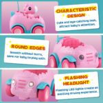 Nueplay Remote Control Car for Toddler Age 2 3 4 5, Electric RC Toys with Light & Music, Toddler Toys, Race Vehicles, Horse Figures Truck, Christmas Birthday Gift for Baby Girls, Pink - Image 6
