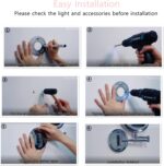 Rocollos Rechargeable Wall Mounted Lighted Makeup Mirror Chrome, 8 Inch Double-Sided LED Vanity Mirror 1X/10X Magnification,3 Color Lights Touch Screen Dimmable 360°Swivel 13 Inch Extendable - Image 8