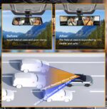 Rear View Mirror, Chrome Anti-glare Panoramic Rear Mirrors Universal 12 Inch Convex Car Interior Clip on Extra Big Wide Angle Rearview Mirror Extender to Reduce Blind Spot for Car SUV Trucks - Image 7