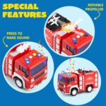 JOYIN 4 Packs Emergency Vehicle Toy Playsets, Friction Powered Vehicles with Light and Sound, Including Fire Truck, Ambulance, Play Police Car and Helicopter, Christmas Toddler Kids Boys Gifts - Image 7