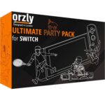 Orzly Sports Family Party Pack Accessories Bundle designed for Nintendo Switch and OLED Console Games with Tennis Badminton Rackets, Controller Grips, Wheels & Wrist Dance Bands - With Carry sack - Image 3