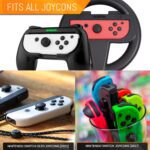 Orzly Sports Family Party Pack Accessories Bundle designed for Nintendo Switch and OLED Console Games with Tennis Badminton Rackets, Controller Grips, Wheels & Wrist Dance Bands - With Carry sack - Image 4