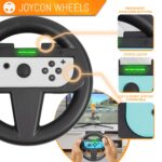 Orzly Sports Family Party Pack Accessories Bundle designed for Nintendo Switch and OLED Console Games with Tennis Badminton Rackets, Controller Grips, Wheels & Wrist Dance Bands - With Carry sack - Image 6