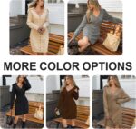 Women’s Sweater Dress Long Sleeve Button Down Dresses V Neck Short Mini Fall Winter Dress for 2025 Trendy - Image 8