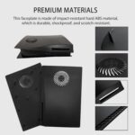 Faceplate for PS5 with Cooling Vent Face Plate Console Cover for Disc Edition DOBEWINGDELOU Replacement Side Plate Shell Accessories Hard Shockproof Anti-Scratch Dustproof ABS Case Black - Image 5