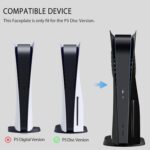 Faceplate for PS5 with Cooling Vent Face Plate Console Cover for Disc Edition DOBEWINGDELOU Replacement Side Plate Shell Accessories Hard Shockproof Anti-Scratch Dustproof ABS Case Black - Image 8