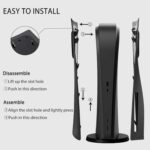 Faceplate for PS5 with Cooling Vent Face Plate Console Cover for Disc Edition DOBEWINGDELOU Replacement Side Plate Shell Accessories Hard Shockproof Anti-Scratch Dustproof ABS Case Black - Image 9