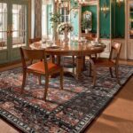 Lahome Area Rugs 9x12 Living Room - Non-Slip Ultra-Thin Washable Large Carpet, Non-Shedding Oriental Vintage Distressed Carpet Rug for Dining Room Bedroom Office - Image 3