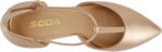 Soda Bahia ~ Women Pointed Toe Closed Back Counter Stiletto Mid Heel T-Strap Pump Shoe - Image 6