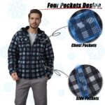 LeeHanTon Mens Flannel Jacket Heavyweight Sherpa Fleece Jackets Outdoor Hiking Casual Soft Warm Coat with Pockets - Image 6