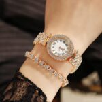 Women Diamond Watchs Luxury Fashion Ladies Bangle Bracelet Set Wrist Watch Female Dress Watch - Image 6
