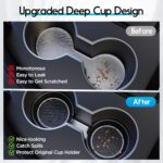 Amooca Car Cup Coaster Universal Non-Slip Cup Holders Bling Crystal Rhinestone Car Interior Accessories 4 Pack Black - Image 4