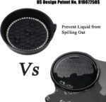 Amooca Car Cup Coaster Universal Non-Slip Cup Holders Bling Crystal Rhinestone Car Interior Accessories 4 Pack Black - Image 7