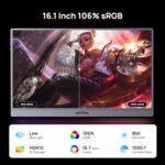 ARZOPA 16.1'' 144Hz Portable Gaming Monitor, 106% sRGB 1080P FHD Kickstand Portable Monitor with HDR, Ultra Slim, Eye Care, External Second Screen for Laptop, PC, PS5, Mac, Xbox-Z1FC Gray - Image 3
