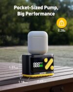 AUXITO AB1 Tiny Bike Pump, Mini Electric Bicycle Pump with Guage 20s Fast Inflate, 120PSI Bike Tire Pump with Presta & Schrader Valve Adaptor, Bike Accessories for Road Mountain Bike, E-Bike (0.48lb) - Image 3