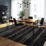 BESTSWEETIE 8x10 Area Rugs for Living Room Washable Moroccan Farmhouse Neutral Geometric Low Pile Non-Slip Soft Print Pattern Rug for Bedroom Kitchen Dining Room Entryway Black/White - Image 4