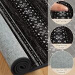 BESTSWEETIE 8x10 Area Rugs for Living Room Washable Moroccan Farmhouse Neutral Geometric Low Pile Non-Slip Soft Print Pattern Rug for Bedroom Kitchen Dining Room Entryway Black/White - Image 5