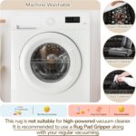 BESTSWEETIE 8x10 Area Rugs for Living Room Washable Moroccan Farmhouse Neutral Geometric Low Pile Non-Slip Soft Print Pattern Rug for Bedroom Kitchen Dining Room Entryway Black/White - Image 6