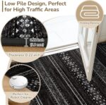 BESTSWEETIE 8x10 Area Rugs for Living Room Washable Moroccan Farmhouse Neutral Geometric Low Pile Non-Slip Soft Print Pattern Rug for Bedroom Kitchen Dining Room Entryway Black/White - Image 7