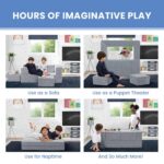 Delta Children Serta Perfect Sleeper Convertible Sofa & Play Set for Kids and Toddlers, Modular Foam Couch and Flip Out Lounger with 2 Ottomans, Grey - Image 5