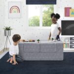 Delta Children Serta Perfect Sleeper Convertible Sofa & Play Set for Kids and Toddlers, Modular Foam Couch and Flip Out Lounger with 2 Ottomans, Grey - Image 14