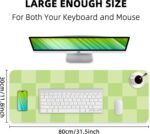 Non-Slip Desk Pad, Mouse Pad, Waterproof PU Leather Desk Protector, Large Desk Blotter, Easy Clean Laptop Desk Writing Mat for Work/Home/Decor(Green 31.5" x 12") - Image 3
