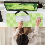 Non-Slip Desk Pad, Mouse Pad, Waterproof PU Leather Desk Protector, Large Desk Blotter, Easy Clean Laptop Desk Writing Mat for Work/Home/Decor(Green 31.5" x 12") - Image 5