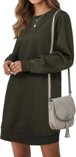 LYANER Women's Sweatshirt Dress Crewneck Long Sleeve Loose Fit Mini Sweat Shirt Dress with Pockets - Image 3
