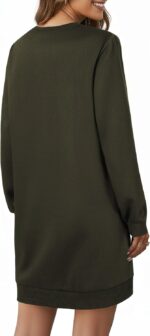 LYANER Women's Sweatshirt Dress Crewneck Long Sleeve Loose Fit Mini Sweat Shirt Dress with Pockets - Image 6