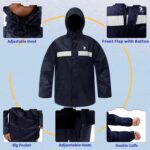 RainRider Rain Suits for Men Women Waterproof Fishing Rain Jacket Bib Pants Lightweight Reflective 3-Piece Rain Gear - Image 3