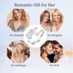 JXJL Thumb Rings Rose Ring Birthstone Rings for Women - 925 Sterling Silver Adjustable Rose Flower Jewelry Gifts for Wife Mom Daughter - Image 6