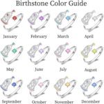 JXJL Thumb Rings Rose Ring Birthstone Rings for Women - 925 Sterling Silver Adjustable Rose Flower Jewelry Gifts for Wife Mom Daughter - Image 7