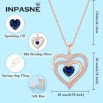 Inpasne Rose Gold Plated Love Heart Necklace for Women 925 Sterling Silver Birthstone Pendant Necklace Jewelry Gift for Women Her Mom Wife - Image 7