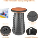 Boreeman Upgraded Folding Stool Lightweight Yet More Sturdy with Load Capacity 400lbs Portable Collapsible Stool for Camping Fishing Hiking BBQ (Orange) - Image 4