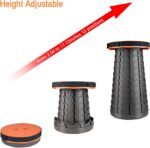Boreeman Upgraded Folding Stool Lightweight Yet More Sturdy with Load Capacity 400lbs Portable Collapsible Stool for Camping Fishing Hiking BBQ (Orange) - Image 5