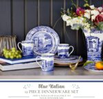 Spode Blue Italian 12 Piece Dinnerware Set - Earthenware Plates & Mugs Featuring Italian Countryside Scenes - Microwave Safe Tableware Set for 4 - Dishwasher & Oven Safe Dining Set - Image 3