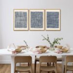 okudolit Modern Abstract Framed Navy Blue Canvas Wall Art Prints Set of 3 Boho Mid Century ， Paintings Pictures Wall Decor Posters Artwork for Living Room Bedroom Office- 16x24in - Image 5