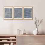 okudolit Modern Abstract Framed Navy Blue Canvas Wall Art Prints Set of 3 Boho Mid Century ， Paintings Pictures Wall Decor Posters Artwork for Living Room Bedroom Office- 16x24in - Image 6