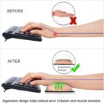 ArtSo Mouse Pad Keyboard Wrist Rest Support Ergonomic, Upgraded Cushion Mousepad Gel Memory Foam Non-Slip Rubber Base Pain Relief & Easy Typing for Home,Office, Pink Orange Stay Positive - Image 5