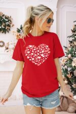 LAZYCHILD Valentines Shirts for Women: Cute Love Heart Shirt Valentine T Shirt Red Short Sleeve Casual Hearts Tops - Image 6