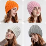 Rosoz Winter Hats for Women Warm Thick Soft Stretch Cable Knit Beanie Skully Cap for Cold Weather - Image 6