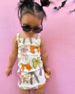 Toddler Baby Girl Summer Clothes Sleeveless Spaghetti Straps Dress Bow Print Cami Dress Slim Fit Dresses - Image 4